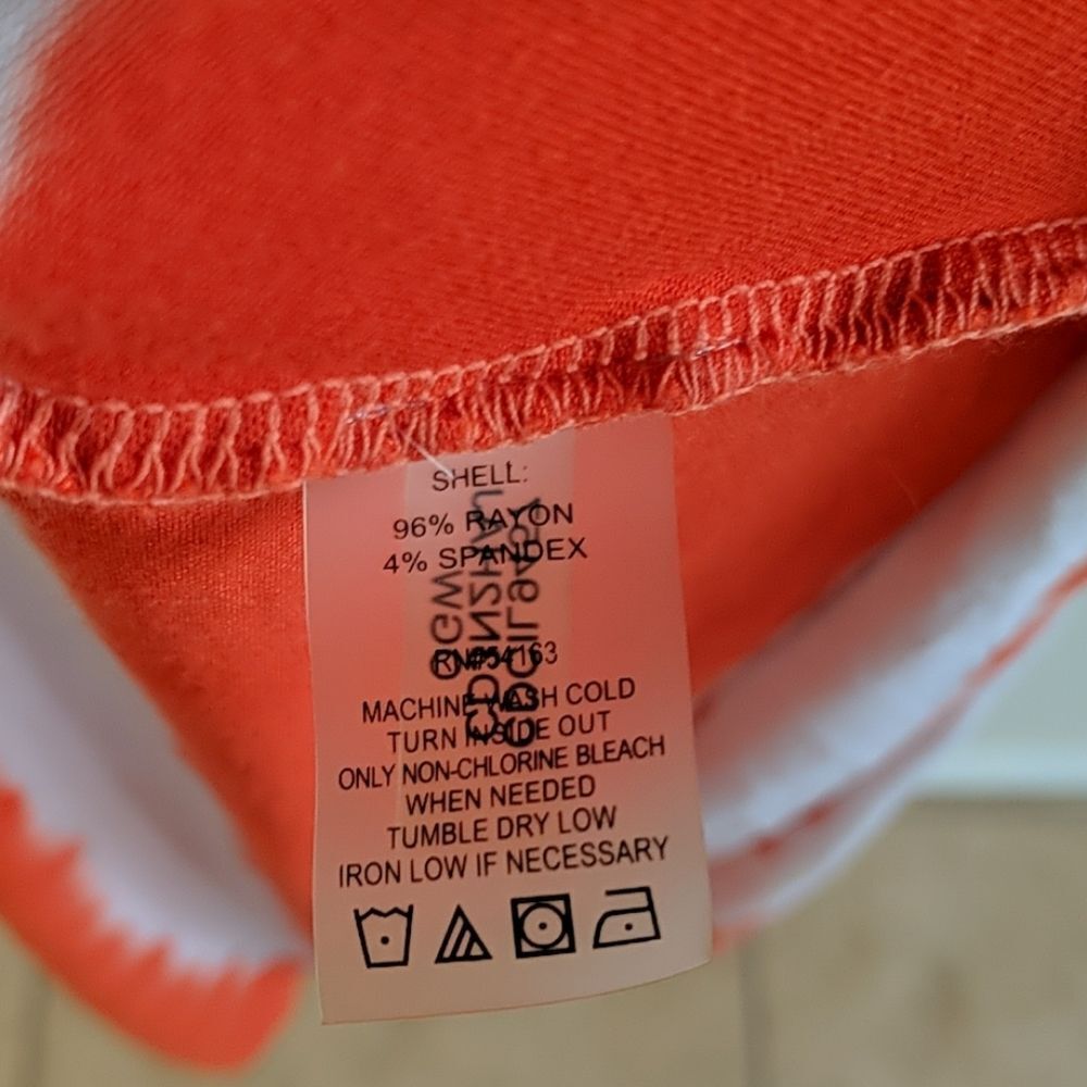 Calvin Klein Striped Maxi Dress Orange White Tie Dye Tank Sleeveless - Size 6 - Picture 6 of 6